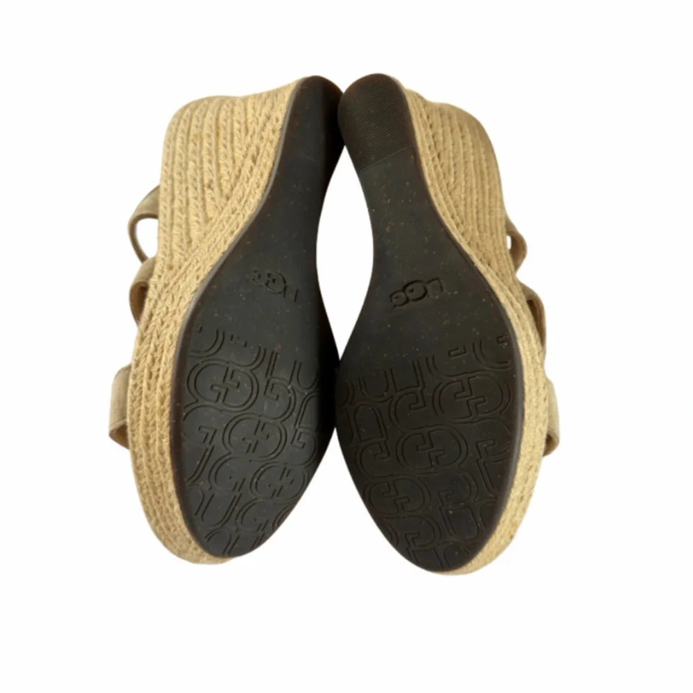 UGG Women's Tan Suede Wedge Sandals - size 7.5